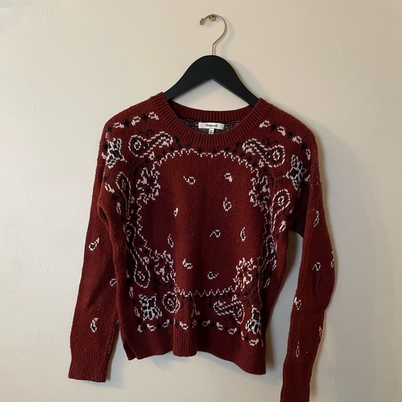 NWT Madewell Bandana Pullover Sweater - Picture 3 of 5